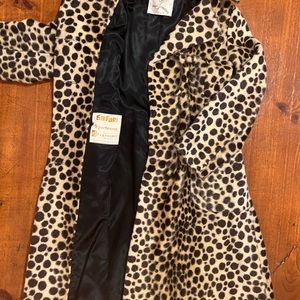 Vintage Mint 1960s Leopard Faux Fur Coat Safari Sportowne La France